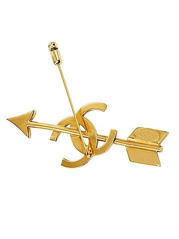 Chanel Chanel Coco Mark Arrow Brooch, Gold Plated, Women's CHANEL (view 2)