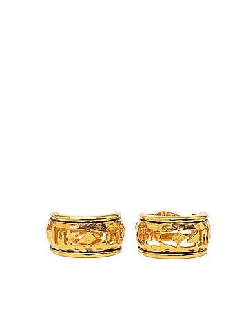 Chanel Chanel Logo Earrings, Gold Plated (GP), Women's. (view 1)