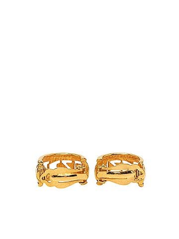 Chanel Chanel Logo Earrings, Gold Plated (GP), Women's. (view 2)