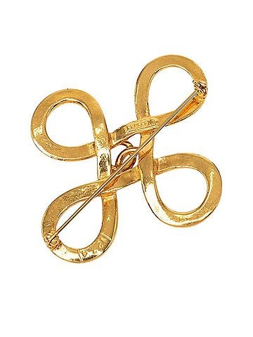 Chanel Chanel Coco Mark Infinity Cross Brooch, Gold Plated (GP), Women's. (view 2)