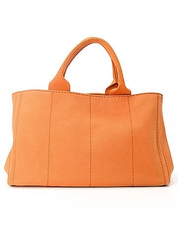 Prada PRADA Canapa Tote Bag 35, Handbag, Shoulder Bag, Canvas, Orange, Women's (view 2)
