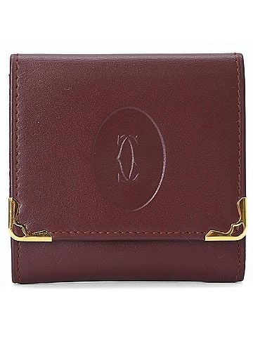 Cartier Cartier Must Line Wallet/Coin Case, Compact Leather Wallet, Women's, Bordeaux, L3000464 (view 2)