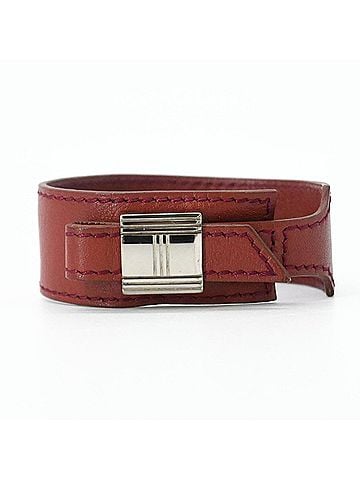 Hermès HERMES Touareg Artemis Leather Bracelet Bangle, Red and Silver (view 1)