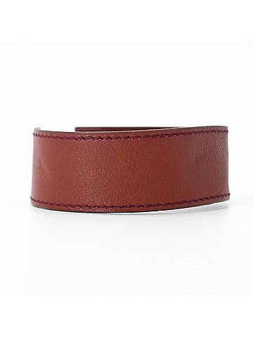 Hermès HERMES Touareg Artemis Leather Bracelet Bangle, Red and Silver (view 2)
