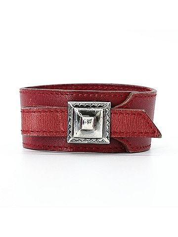 Hermès HERMES Touareg Artemis Bracelet Bangle Leather Red Silver (view 1)