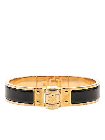 Hermès Hermes Charnière Bracelet, Gold and Black Plated, Women's (view 2)