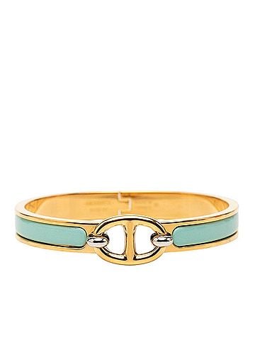 Hermès Hermes Mini Click Chaine d'Ancre Bracelet, Gold, Silver, Blue Plated Metal, Women's. (view 1)
