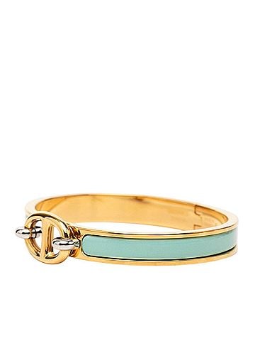 Hermès Hermes Mini Click Chaine d'Ancre Bracelet, Gold, Silver, Blue Plated Metal, Women's. (view 2)