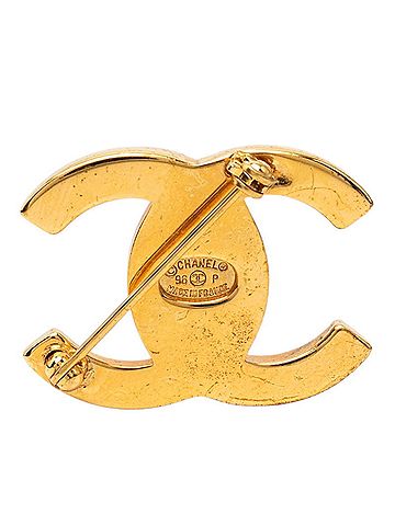 Chanel Chanel Coco Mark Turnlock Brooch Vintage 96P Gold Plated GP Women's CHANEL (view 2)
