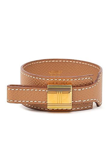 Hermès Hermes Artemis Bracelet, Size M, Beige Leather, Women's (view 1)