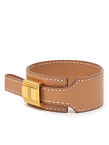 Hermès Hermes Artemis Bracelet, Size M, Beige Leather, Women's (view 2)