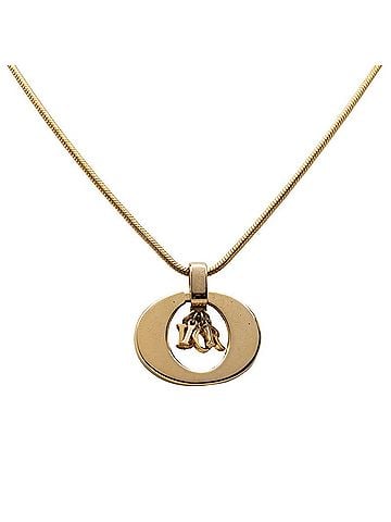 Christian Dior Christian Dior Dior Logo Pendant Necklace, Gold Plated (GP), Women's. (view 1)