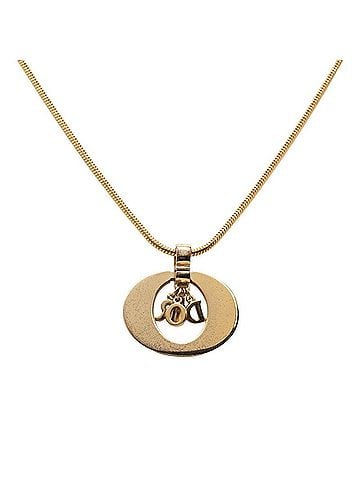 Christian Dior Christian Dior Dior Logo Pendant Necklace, Gold Plated (GP), Women's. (view 2)
