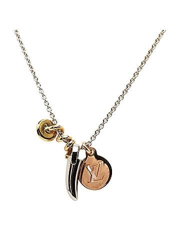 Louis Vuitton Louis Vuitton Safari Charm Chain Pendant Necklace M68106 Silver Pink Gold Metal Plated Women's LOUIS VUITTON (view 1)
