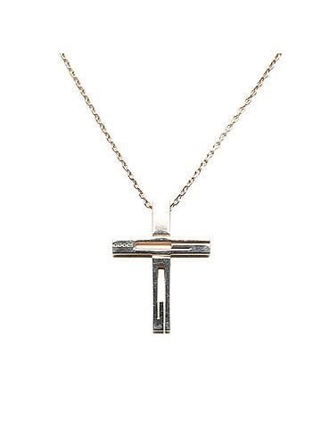 Gucci Gucci G-logo Cross Chain Pendant Necklace 228364 SV925 Silver Women's GUCCI (view 1)