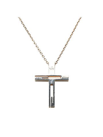 Gucci Gucci G-logo Cross Chain Pendant Necklace 228364 SV925 Silver Women's GUCCI (view 2)