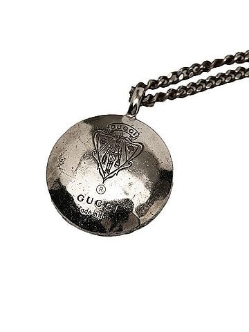 Gucci Gucci Crest Round Coin Chain Pendant Necklace, SV925 Silver, Women's GUCCI (view 1)