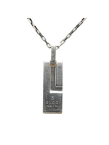 Gucci Gucci Logo Plate Chain Pendant Necklace 145170 SV925 Silver Women's GUCCI (view 1)