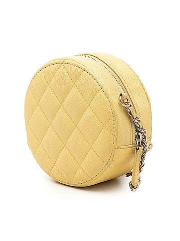 Chanel Chanel Coco Mark Matelassé Crossbody Chain Shoulder Bag, Yellow Caviar Leather, Women's CHANEL (view 2)