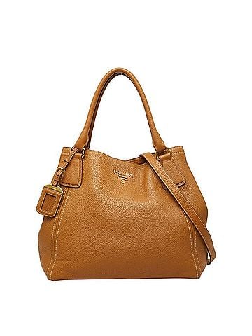 Prada Prada Tote Bag Shoulder 2WAY BN2534 Caramel Camel Vitello Daino Leather Women's PRADA (view 1)