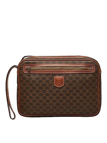 Céline Celine Macadam Clutch Bag, Second Brown Leather, Women's CELINE (view 1)