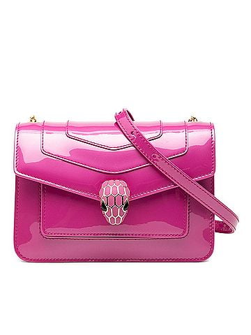 Bvlgari Bulgari Serpenti Forever Shoulder Bag, Pink Patent Leather, Women's, BVLGARI (view 1)