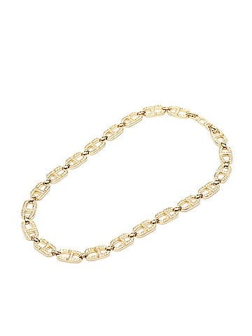 Christian Dior Christian Dior Dior Vintage CD Logo Choker Necklace Gold Plated Rhinestone Women's (view 1)