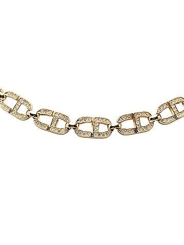 Christian Dior Christian Dior Dior Vintage CD Logo Choker Necklace Gold Plated Rhinestone Women's (view 2)