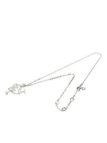Christian Dior Christian Dior Dior I LOVE DIOR Heart Arrow Chain Pendant Necklace Silver Metal Women's (view 1)