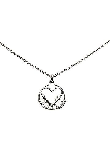 Christian Dior Christian Dior Dior Logo Heart Motif Pendant Necklace, Silver and Gray Metal, Women's. (view 2)