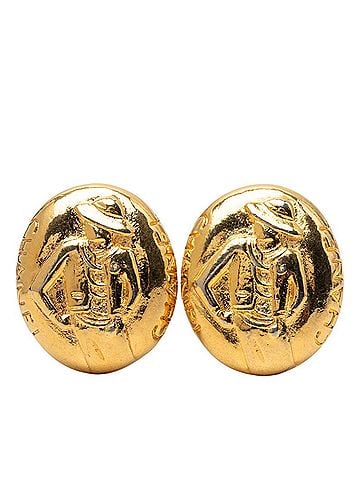 Chanel Chanel Vintage Mademoiselle Earrings, Gold Plated, Women's CHANEL (view 1)