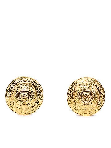 Chanel Chanel Vintage Coco Mark Earrings, Gold Plated, Women's CHANEL (view 1)