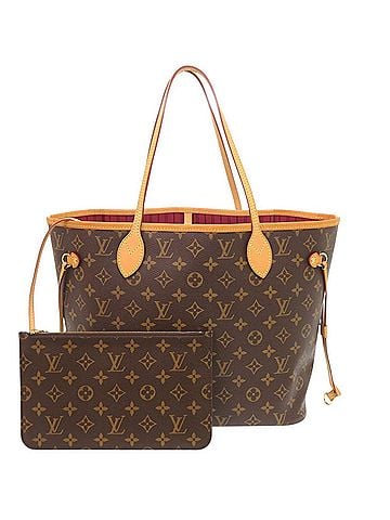 Louis Vuitton Louis Vuitton Neverfull MM Handbag with Pouch, Monogram Fuchsia, M41178 Tote Bag, LV 1008 LOUIS VUITTON (view 1)