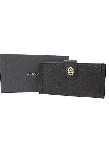 Bvlgari BVLGARI Doppio Tondo Leather Black Bi-fold Long Wallet 0492 (view 2)