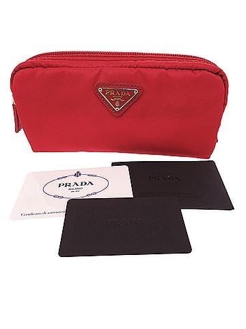 Prada Prada Vera 1N1412 Nylon Handbag Pouch Red 1688PRADA (view 2)