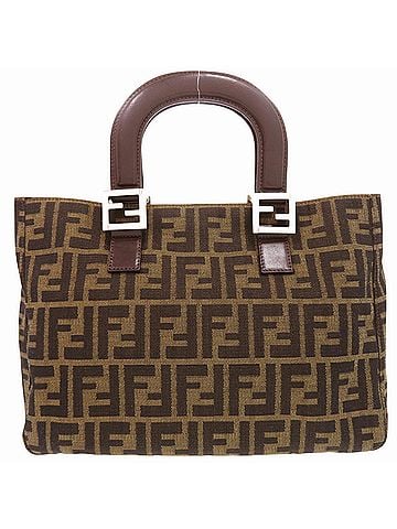 Fendi Fendi Zucca 26329 Leather Canvas Brown Handbag 0866FENDI (view 2)