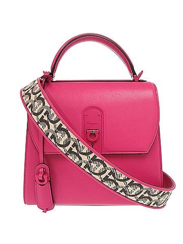 Salvatore Ferragamo Salvatore Ferragamo Boxyz Gancini FZ-21 1297 Leather Pink 2-Way Handbag Shoulder Bag 1422 (view 1)