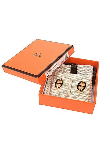 Hermès Hermes Mini Maillon Earrings, Rose Gold Hardware, Black Accessories, Black, 1401 HERMES (view 2)