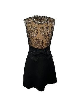 Mario Valentino Valentino Lace Mini Dress in Beige and Black Silk (view 1)
