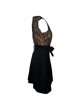 Mario Valentino Valentino Lace Mini Dress in Beige and Black Silk (view 2)