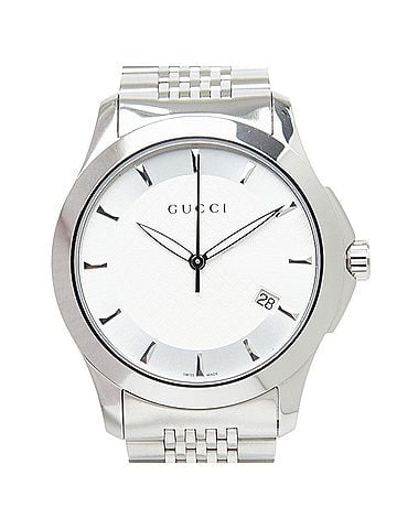 Gucci Gucci G-Timeless G-Logo Watch 126.4 Quartz White Dial Stainless Steel Men's GUCCI (view 1)