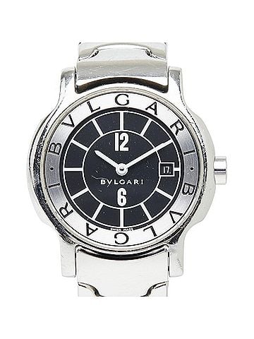 Bvlgari Bulgari Solotempo ST29S Quartz Watch, Black Dial, Stainless Steel, Women's, BVLGARI (view 1)