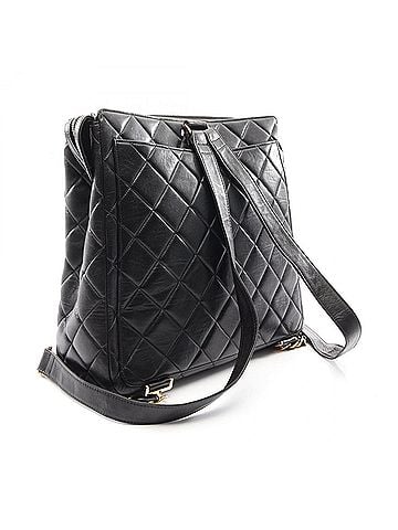 Chanel Chanel Matelassé Backpack/Handbag, Lambskin Leather, Women's, Black (view 2)