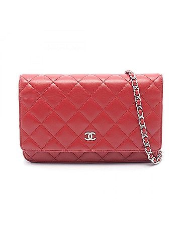 Chanel Chanel Matelassé Shoulder Bag/Handbag, Lambskin Leather, Women's, Red (view 1)