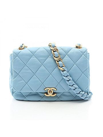 Chanel Chanel Matelassé Shoulder Bag/Handbag, Lambskin Leather, Women's, Blue (view 1)