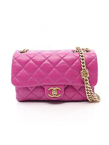 Chanel Chanel Matelassé Shoulder Bag/Handbag, Lambskin Leather, Women's, Purple (view 1)