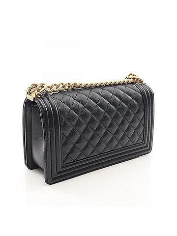 Chanel Chanel Boy Shoulder Bag/Handbag, Caviar Leather (Grained Calfskin), Women's, Black, A67086 (view 2)