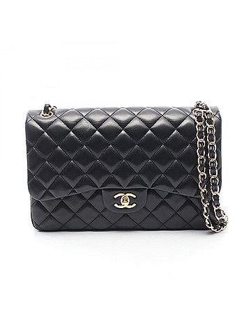 Chanel Chanel CHANEL Large Matelassé 30 Classic Double Flap Shoulder Bag Handbag Lambskin Leather Women's Black A58600 (view 1)