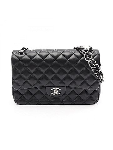Chanel Chanel CHANEL Large Matelassé 30 Classic Double Flap Shoulder Bag Handbag Lambskin Leather Women's Black A58600 (view 1)