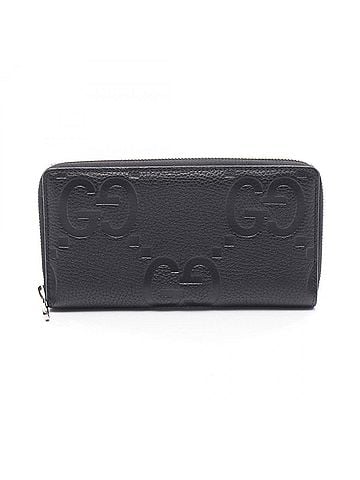 Gucci Gucci Jumbo GG Round Long Wallet, Leather, Men's/Women's, Black, 739484 (view 1)